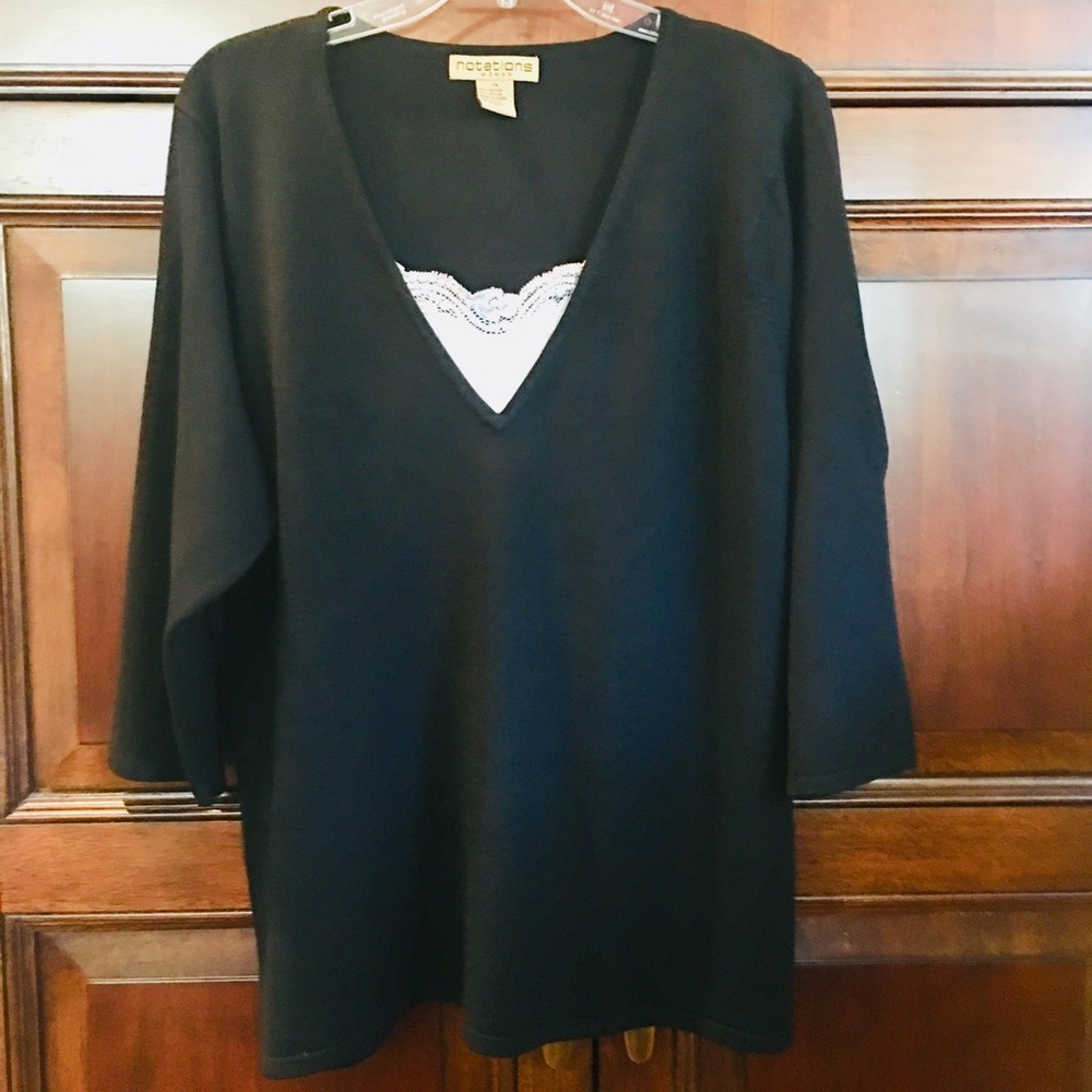 NWOT Sweater with 3/4 Sleeve & Inset Cami